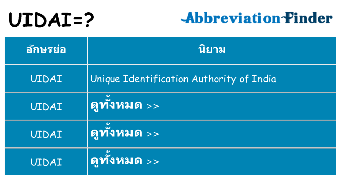 อะไรไม่ uidai ถึง