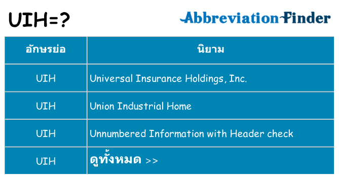 อะไรไม่ uih ถึง