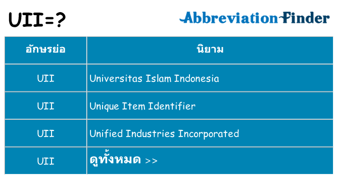 อะไรไม่ uii ถึง