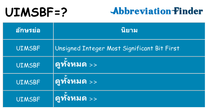 อะไรไม่ uimsbf ถึง