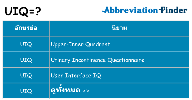 อะไรไม่ uiq ถึง
