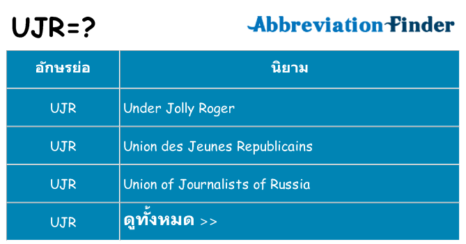 อะไรไม่ ujr ถึง