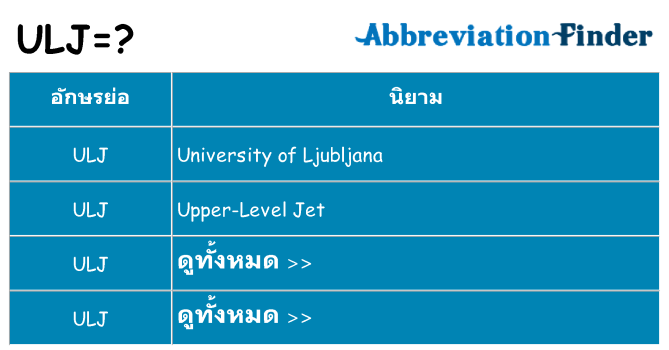 อะไรไม่ ulj ถึง