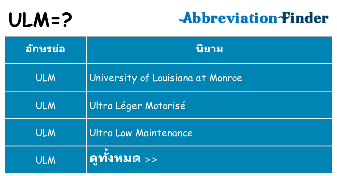 อะไรไม่ ulm ถึง