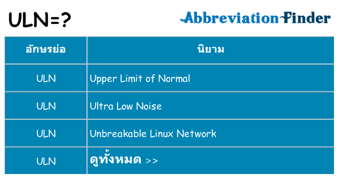 อะไรไม่ uln ถึง