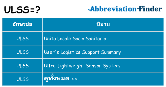 อะไรไม่ ulss ถึง
