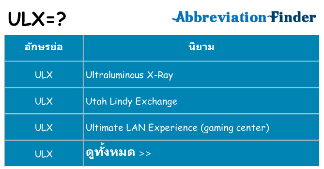 อะไรไม่ ulx ถึง
