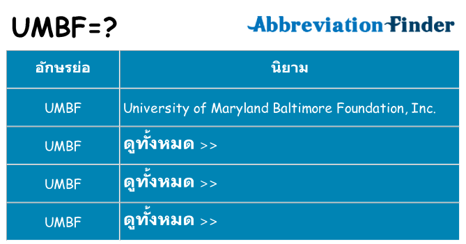 อะไรไม่ umbf ถึง