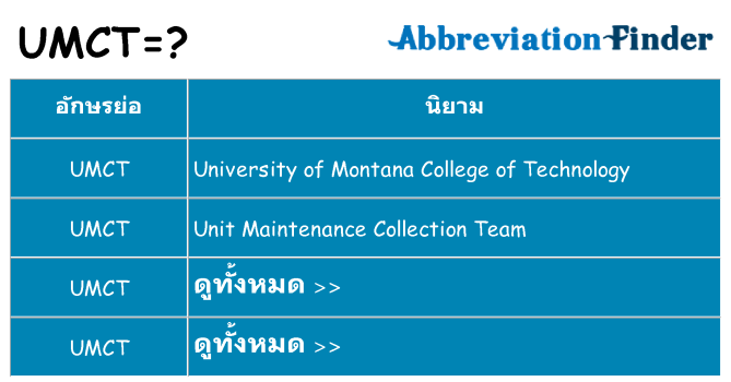 อะไรไม่ umct ถึง