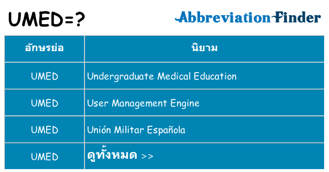 อะไรไม่ umed ถึง