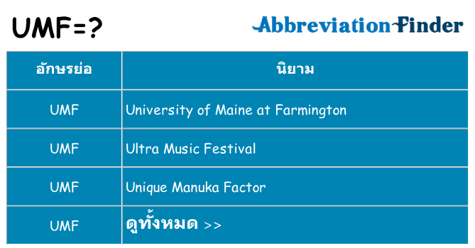 อะไรไม่ umf ถึง