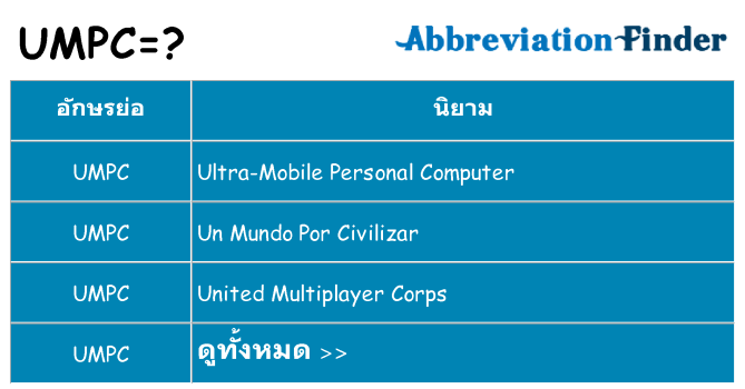 อะไรไม่ umpc ถึง