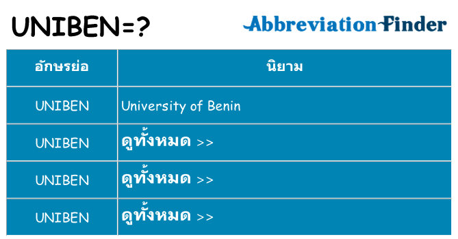 อะไรไม่ uniben ถึง