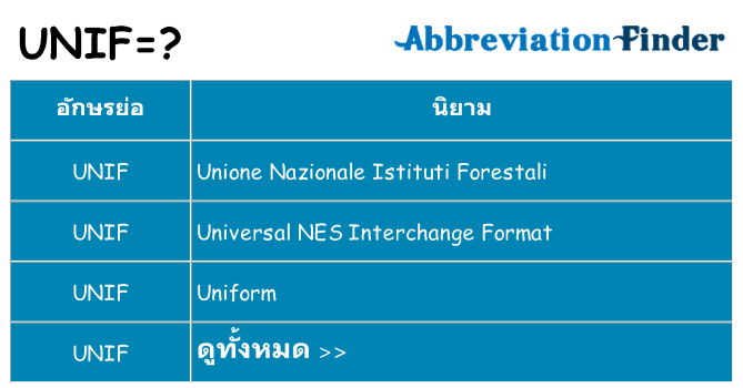 อะไรไม่ unif ถึง