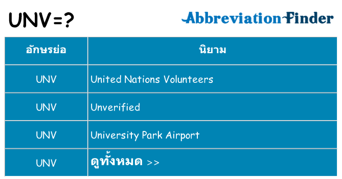 อะไรไม่ unv ถึง