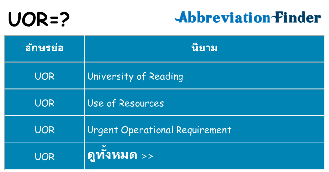 อะไรไม่ uor ถึง