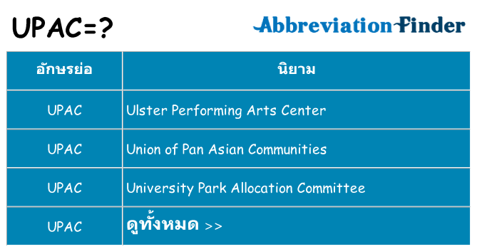 อะไรไม่ upac ถึง