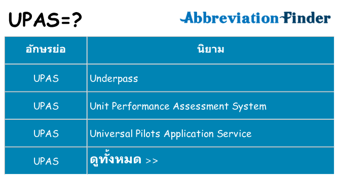 อะไรไม่ upas ถึง
