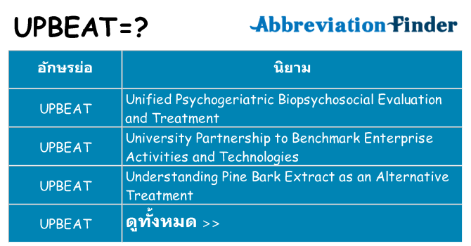 อะไรไม่ upbeat ถึง