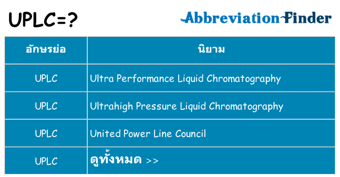 อะไรไม่ uplc ถึง