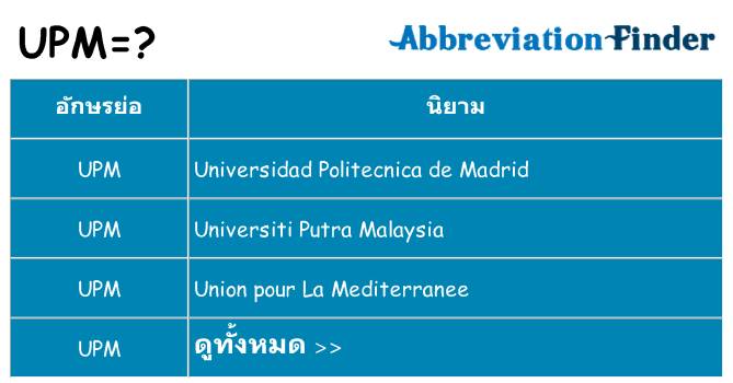 อะไรไม่ upm ถึง