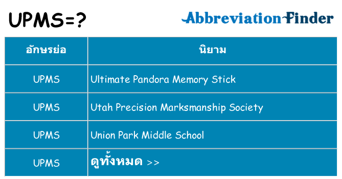 อะไรไม่ upms ถึง