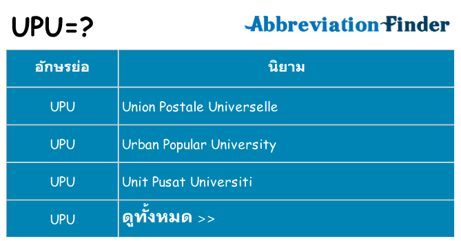 อะไรไม่ upu ถึง