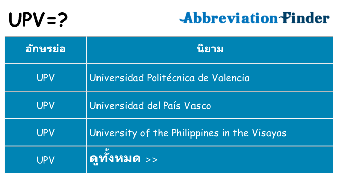 อะไรไม่ upv ถึง