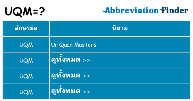 อะไรไม่ uqm ถึง