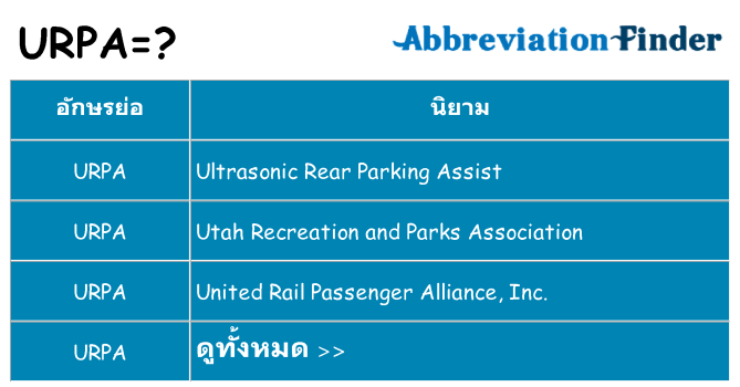 อะไรไม่ urpa ถึง
