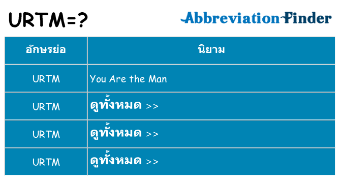 อะไรไม่ urtm ถึง