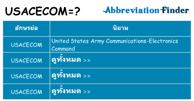 อะไรไม่ usacecom ถึง