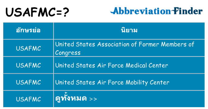 อะไรไม่ usafmc ถึง