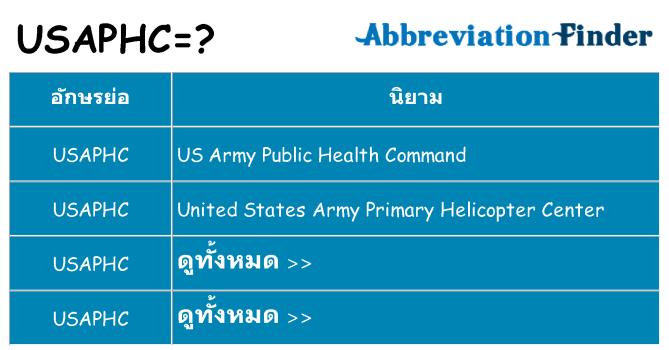 อะไรไม่ usaphc ถึง