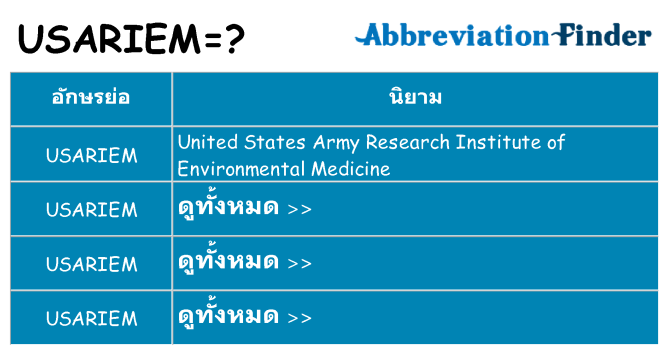 อะไรไม่ usariem ถึง