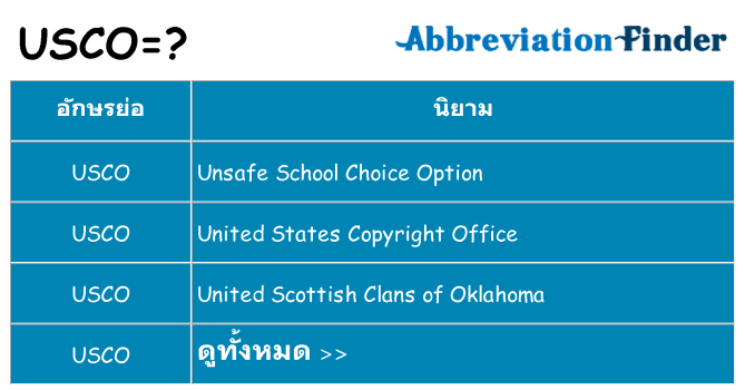 อะไรไม่ usco ถึง