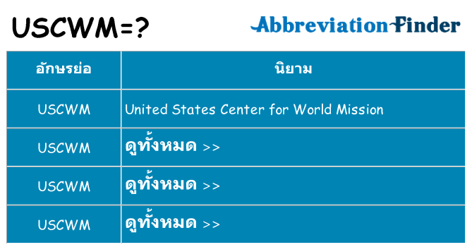 อะไรไม่ uscwm ถึง