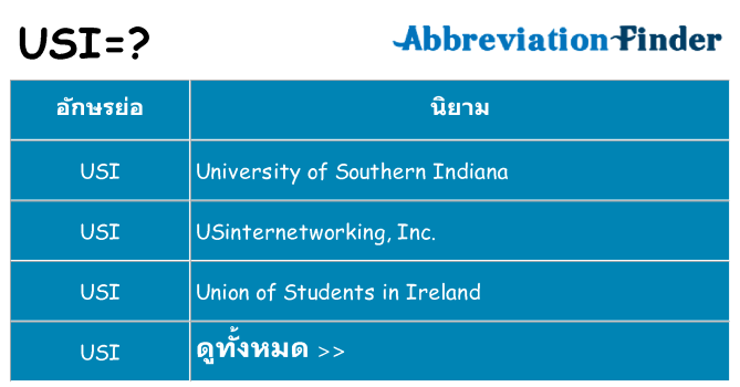 อะไรไม่ usi ถึง