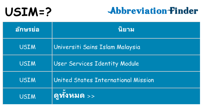 อะไรไม่ usim ถึง