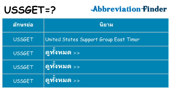 อะไรไม่ ussget ถึง