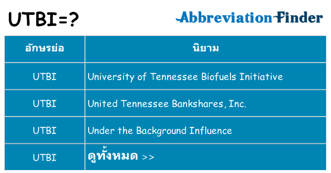 อะไรไม่ utbi ถึง