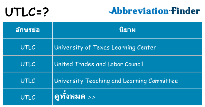 อะไรไม่ utlc ถึง