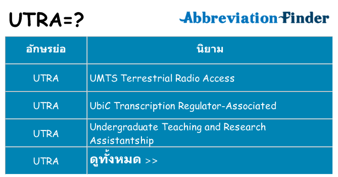 อะไรไม่ utra ถึง