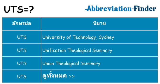 อะไรไม่ uts ถึง