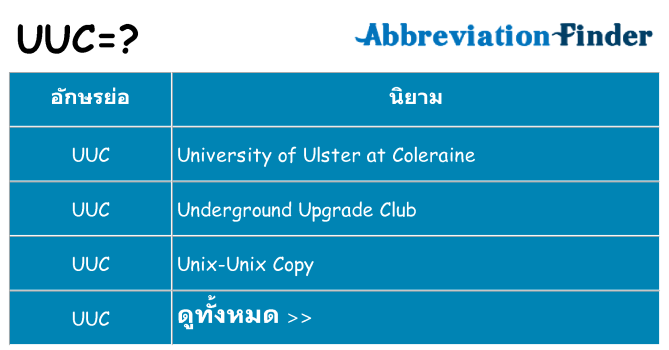 อะไรไม่ uuc ถึง