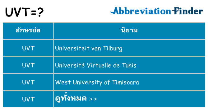 อะไรไม่ uvt ถึง