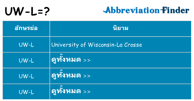 อะไรไม่ uw-l ถึง