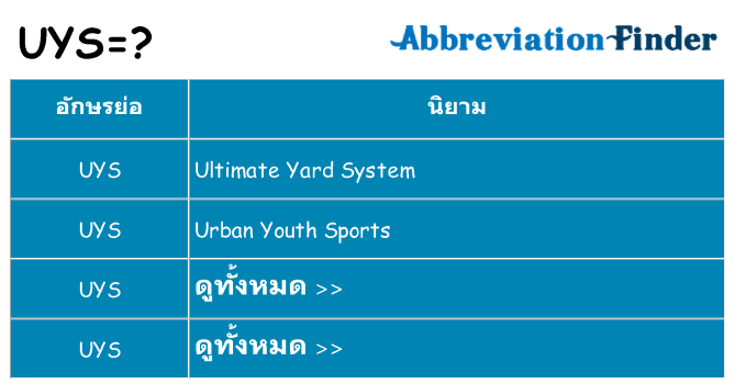 อะไรไม่ uys ถึง