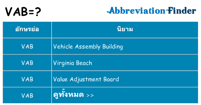 อะไรไม่ vab ถึง
