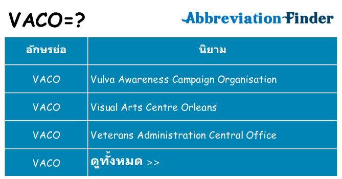 อะไรไม่ vaco ถึง